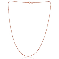 Chaîne à billes en or rose personnalisé de 2.4mm, en acier inoxydable plaqué or Vermeil, collier à corde fine, corde torsadée en or, vente en gros