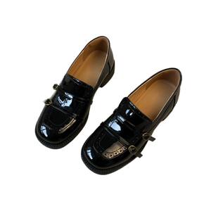 Bailarinas de Cuero Genuino de Alta Calidad para Mujer, Retro, Brillantes, con Tacón Grueso, Casuales, Impermeables, Ligeras, Estilo Británico - Product Image 5