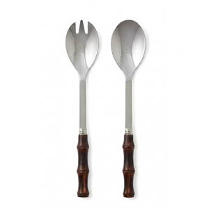 Ensemble de couverts en acier inoxydable de qualité supérieure avec manches en bois luxueux, idéal pour les mariages, les restaurants et les occasions spéciales - Product Image 1