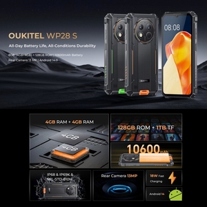 Telefono Rugged Oukitel WP28 <span class=keywords><strong>S</strong></span> 4GB+128GB con Impronta Digitale, Schermo da 6,52 Pollici, IP68/IP69K, 4G, Bestseller - Product Image 4