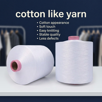 32S 40S Elastic Full Dull Imitation Cotton Like Yarn Cotton Like Stretch Yarn Cool Cotton Polyester Yarn for Circular Machine