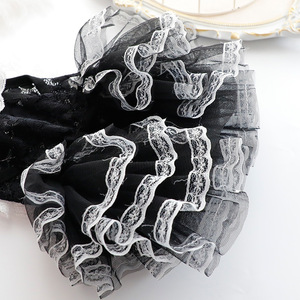 Robe noire en dentelle pour chien, avec volants, style princesse mignon, pour petits animaux de compagnie, vêtements de printemps et d'été, en Polyester - Product Image 4