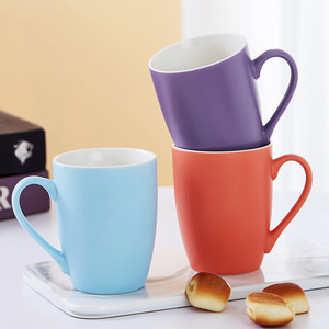 Creative Nordic Minimalist Macaron Color Ceramic Mugs Set Of Six With Handle Matte Finish For Tea And Water 301-400ml - Product Image 3