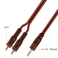 Câble d'interconnexion Y-splitter stéréo Yinyu AC035P 3,5 mm vers double RCA pour haut-parleur domestique, barre de son et amplificateur