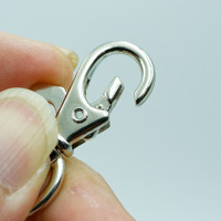 Mini mousqueton pivotant robuste à ressort, en alliage de zinc à paroi épaisse, 8g, Taïwan, 40x17x6mm, pour apprêts de bijoux, breloques, porte-clés, sacs