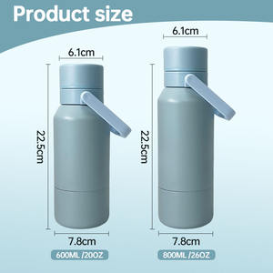 Vendita calda bottiglia regalo all'ingrosso massa portatile pallone sottovuoto isolato spingere bottiglia di acqua aperta con infusore di tè e ciotola inferiore - Product Image 2