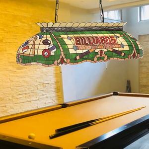 Lampe de table de <span class=keywords><strong>billard</strong></span> en verre teinté Tiffany de 55 ''fabriquée à la main <span class=keywords><strong>Lustre</strong></span> de salle de <span class=keywords><strong>billard</strong></span> et de <span class=keywords><strong>billard</strong></span> à 6 lumières fabriqué en Chine - Product Image 1