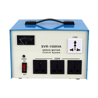 Regulador de Voltaje Automático con Servomotor SVR-1500VA 1500W, Estabilizador de Voltaje CA 220V Monofásico AVR para Electrodomésticos, Computadoras y Televisores