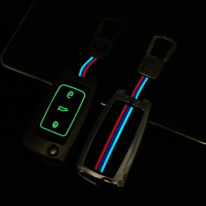 Custodia per Chiavi Auto in Lega di Zinco e Gel di Silice per Volkswagen <span class=keywords><strong>Skoda</strong></span> Sagitar PASSAT CC Polo, Portachiavi VW - Product Image 3