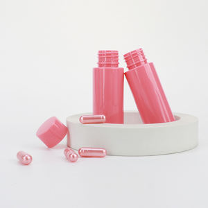 Nouvelle Arrivée 2026 – Bouteille Ronde Droite en Plastique PET de Haute Qualité, 50 ml, Couleur Rose, à Large Ouverture, pour Bonbons et Noix, avec Bouchons à Vis - Product Image 1