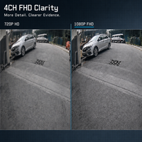 MDVR 4 canaux 4G AI avec écran TFT-LCD 10 pouces, étanche IP67, AHD 720P, vue panoramique 360°, ADAS, GPS, garantie 1 an