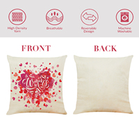 Housse de coussin personnalisée en polyester pour la Saint-Valentin, impression par sublimation, housse de coussin de canapé, 45x45