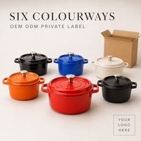 Cocotte en fonte émaillée Joho de 20 cm à 32 cm, ronde, antiadhésive, compatible four, vente en gros, fournisseur d'articles de cuisine OEM ODM