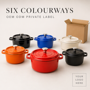 Olla de Hierro Fundido Esmaltado Joho, Cazuela Redonda de 20cm a 32cm, Apta para Horno, Antiadherente, Venta al Por Mayor, Proveedor de Utensilios de Cocina OEM ODM - Product Image 6