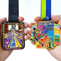 Médaille de récompense personnalisée en métal pour la course à pied (5 km, 10 km, demi-marathon) avec ruban – Fabrication sur mesure
