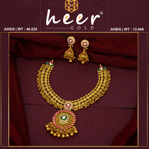 ชุดสร้อยคอทองดีไซเนอร์พร้อมต่างหู jhumka เครื่องประดับเจ้าสาวแบบดั้งเดิมสำหรับผู้หญิงเครื่องประดับที่ดีชาติพันธุ์ - Product Image 2