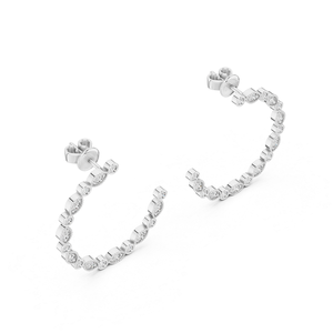 Boucles d'oreilles élégantes pour femmes en diamants de laboratoire, finition argentée, bijoux de mode, style scintillant, cadeau pour fête ou célébration - Product Image 4