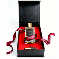 Botella de Perfume de Lujo para Hombre, Cuadrada, Transparente, Vacía, de Vidrio, con Caja de Regalo, 30ml, 50ml, 100ml
