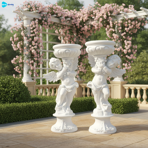 גן בעבודת יד משיש טבעי צנצנת פרחים ילדים מטעים מלוטש פארק עיצוב עכשווי מודרני - Product Image 4