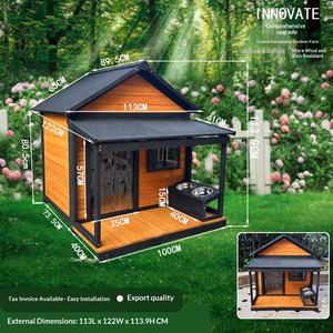 Dış Mekan Köpek Kulübesi Ahşap Kulübe Dört Mevsim Yağmur Geçirmez Güneş Geçirmez Havalandırmalı Yalıtımlı Altın Tüylü Köpek Villası - Product Image 6