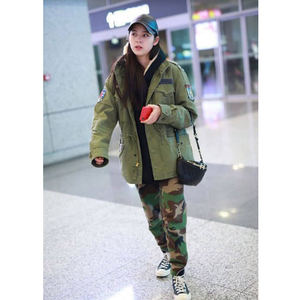 <span class=keywords><strong>Chaqueta</strong></span> Bomber Clásica <span class=keywords><strong>Americana</strong></span> M65 con Diseño Herringbone, 100% Lona de Algodón, Cuello Alto <span class=keywords><strong>Informal</strong></span>, Cierre de Cremallera, Resistente al Viento, ODM - Product Image 3