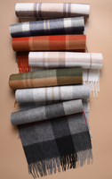 Écharpe en cachemire à carreaux personnalisée, écharpe-couverture à carreaux surdimensionnée, écharpes d'hiver douces et chaudes pour femmes, longues franges à pompons, OEM ODM