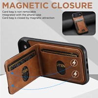 Nouvel étui en cuir pour iPhone Air, avec porte-cartes magnétique et support, compatible avec la charge sans fil, design neutre. 17ProMax