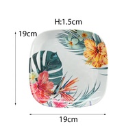 Service de table en mélamine à fleurs tropicales personnalisé Bestwares en gros - Assiette et bol en plastique américain pour la maison et les restaurants