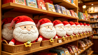 Peluche personnalisée du Père Noël, jouet en peluche rond et doux, support OEM ODM pour la décoration de Noël à la maison, cadeau, peluche personnalisée du Père Noël