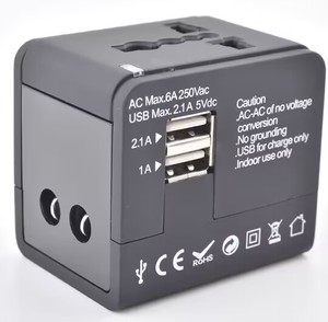 Adaptador universal <span class=keywords><strong>de</strong></span> <span class=keywords><strong>enchufe</strong></span> internacional, 2 puertos <span class=keywords><strong>USB</strong></span>, adaptador <span class=keywords><strong>de</strong></span> cargador <span class=keywords><strong>de</strong></span> corriente alterna <span class=keywords><strong>de</strong></span> viaje mundial con <span class=keywords><strong>enchufe</strong></span> convertidor AU US UK EU - Product Image 2