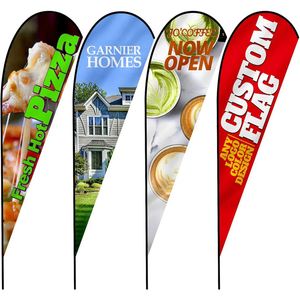 Advertising Custom Flying Banners Bali Bow Sail Swooper Teardrop Pennant Feather Flag Beach Flags Non-Woven Waterproof - Product Image 1