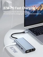 Base de Conexión USB-C 11 en 1 Justlink con HDMI 4K, VGA, Gigabit Ethernet 100M, 87W PD, SD/TF para Laptop y MacBook