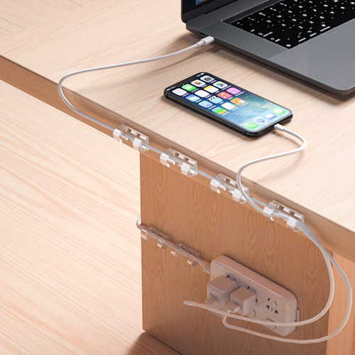 Self-Adhesive Desktop Cable Organizer Data Wire Storage & Management Accessory With Winder Easy Fix for Desktop Organization