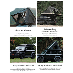 ADA OVERLAND Tente de toit de voiture pop-up imperméable en ABS rigide pour l'extérieur, équipement de <span class=keywords><strong>camping</strong></span>, universelle quatre saisons, maison mobile - Product Image 2