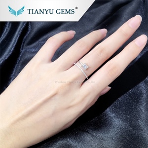 Tianyu Gems Joyería fina Venta al por mayor Irregular 925 Plata Chapado en oro Moissanite Anillo para mujeres - Product Image 6