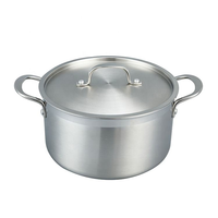ANMEI Marmite en acier inoxydable 18/10, grande marmite à soupe, faitout, fond triple épaisseur, compatible induction et gaz, batterie de cuisine OEM