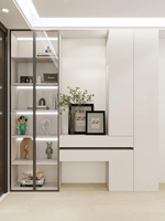 Meuble d'entrée en bois massif de luxe léger, armoire multifonctionnelle intégrée pour chaussures et manteaux, sur mesure pour toute la maison