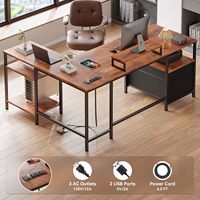 Bureau d'angle ergonomique en L SENYU moderne et minimaliste avec tiroir pour le jeu et le travail à domicile - Écologique et peu encombrant