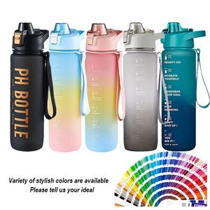 Hot Sale 32 Oz Sports Gym Water Bottle <b>Large</b> Capacity Plastic Cup Rope Portable Space Cup Custom Outdoor Travel Bottle - Product Image 3