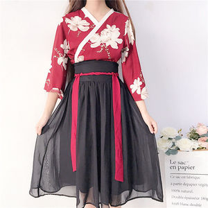 Kimonos Florales Estilo Japonés Kawaii para Niñas, Yukata, Top de Verano, Faldas, Conjuntos, Vestido de Fiesta Vintage para Mujer, Túnica <span class=keywords><strong>Haori</strong></span>, <span class=keywords><strong>Ropa</strong></span> Asiática - Product Image 3