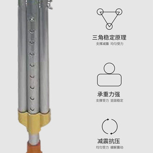 Béquille télescopique réglable en acier inoxydable Lan Hong pour soutien sous les aisselles, équipement de réadaptation pour personnes handicapées - Product Image 5
