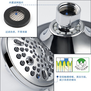 Juego de cabezal de ducha multifuncional, 9 funciones, fácil de limpiar, boquilla suave, forma redonda, pulverizador de lluvia, masaje, burbujas, pulverizador de agua automático - Product Image 1