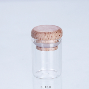 Coperchio di legno piccola bottiglia trasparente di tenuta di protezione ambientale bottiglia vuota di personalizzazione del logo piccolo vaso di <span class=keywords><strong>vetro</strong></span> - Product Image 4