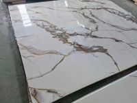 Lámina de PVC Reciclable con Acabado Brillante UV, Efecto Mármol, con Servicio de Corte, para Decoración de Paneles de Pared Interiores, Panel de Pared SPC