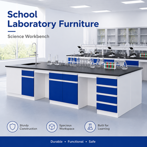 Muebles de Laboratorio para Escuelas y Hospitales, Banco Esquinero de Madera, Isla de Laboratorio para Químicos, Banco de Trabajo para Pruebas Químicas, Estación de Trabajo Científica - Product Image 1