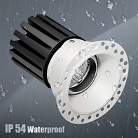 Spot encastré sans cadre 12W, downlight anti-éblouissement, 3 spots LED encastrés ultra-minces sans cadre