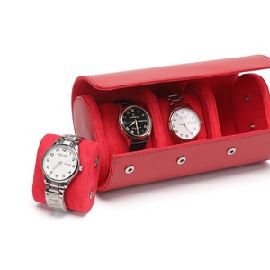 Luxury Customized PU Leather Watch Roll Case Detachable Oval Design 1 2 3 Slots Travel Watch Storage Box with Suede Interior - Product Image 6