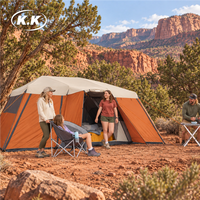 Tente familiale Kawagebo Kamp (KK) à montage instantané, grande tente cabane imperméable pour 12 personnes, idéale pour les aventures en plein air