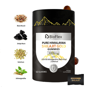 Bán Buôn Giá Nhãn Hiệu Riêng Đường Miễn Phí 3000Mg Tinh Khiết Himalaya shilajit Gummies Vàng Với Ksm 66 Ashwagandha Cho Nam Giới Và Phụ Nữ - Product Image 6