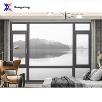 Ventana Moderna Horizontal de Aluminio con Doble Acristalamiento, Aislamiento Térmico, Impermeable, Insonorizada, Resistente a Huracanes, de Acero Inoxidable